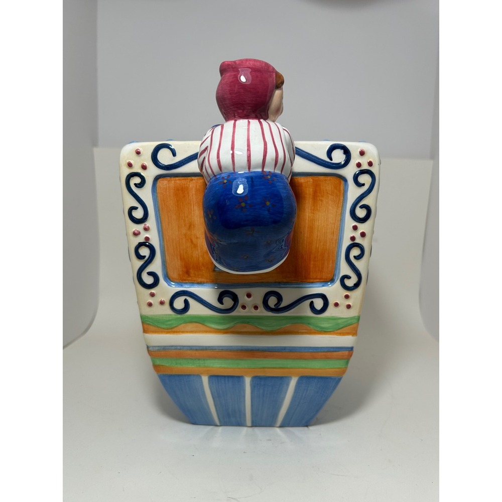 Lotus 1999 Handcrafted Ceramic Dreidel Cookie‎ Jar Hanukkah Holiday Decor Large - Picture 5 of 11